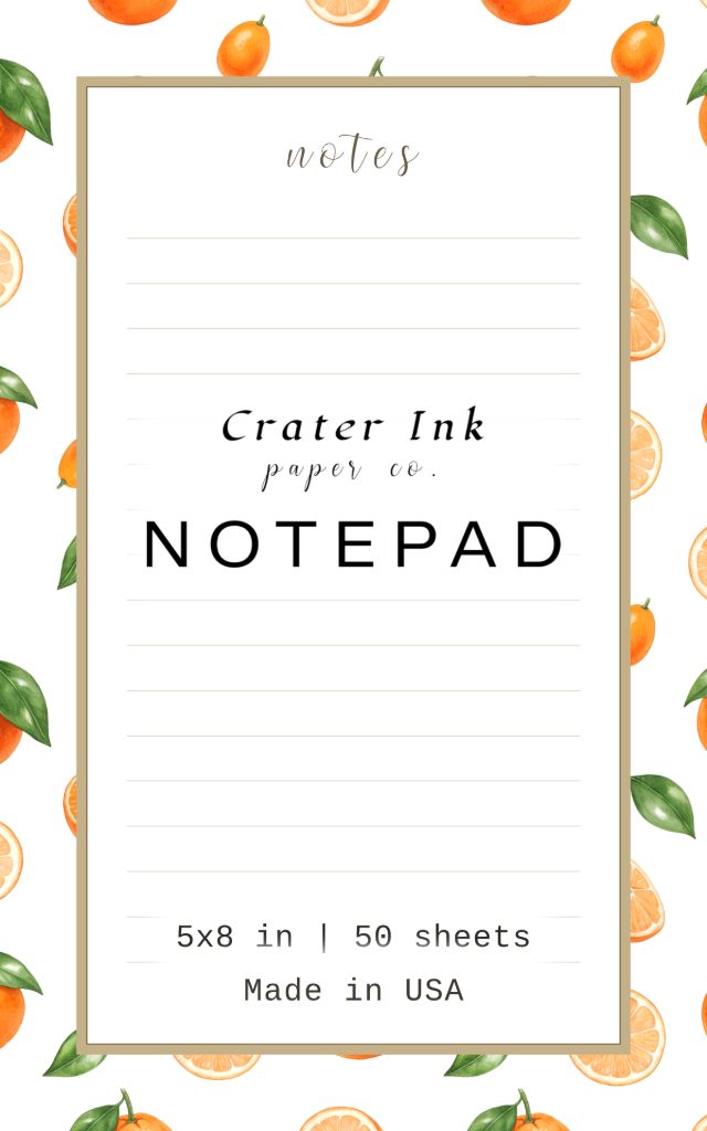 Clementine Notepad — Watercolor Winter Citrus Print