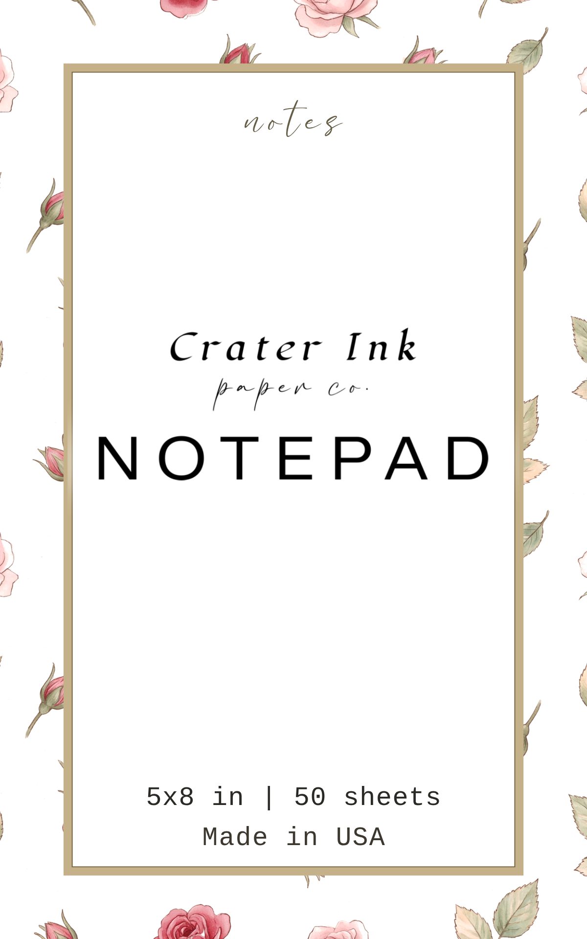 Liora Notepad — Blush Rose Watercolor