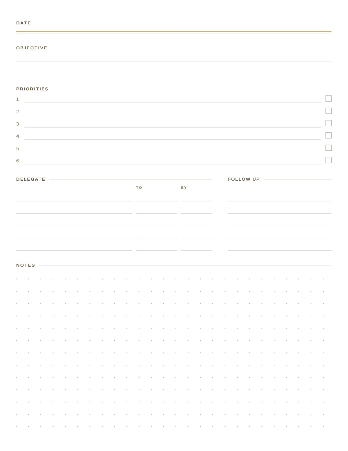 Executive Planner, The Brief