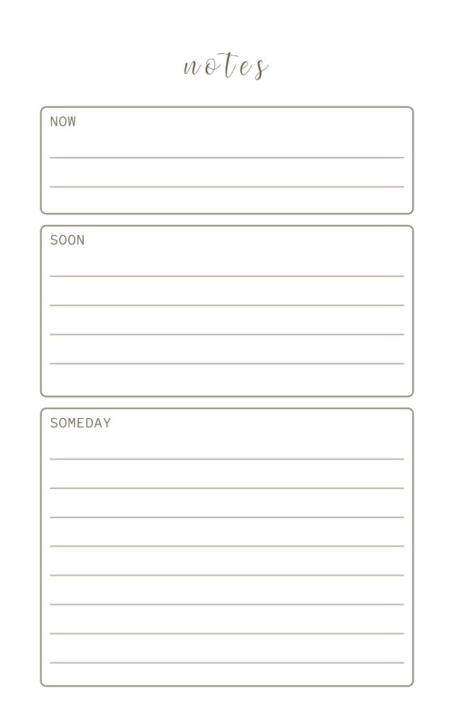 Triage Pad, Now / Soon / Someday