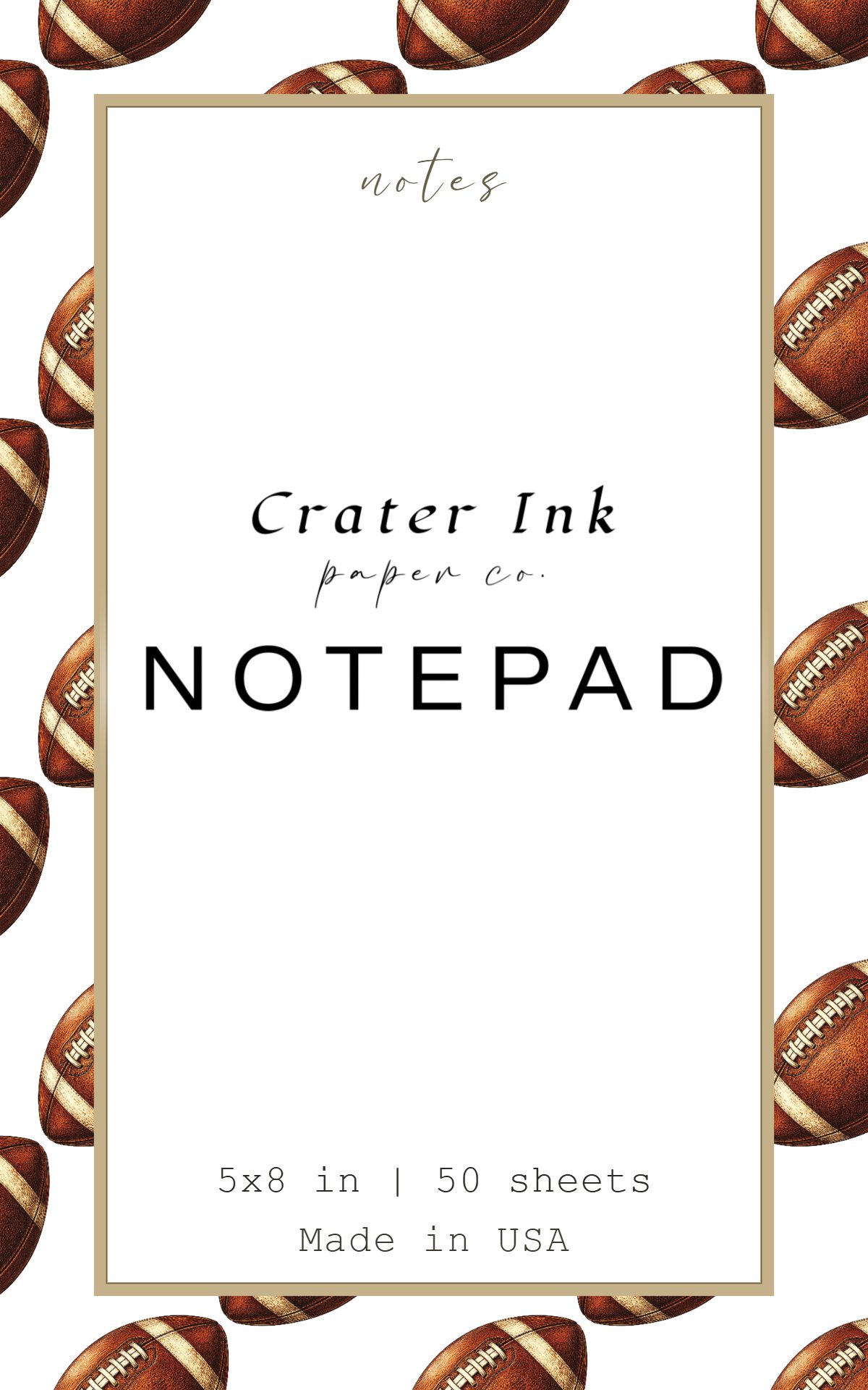 Football Notepad — Sports Pattern
